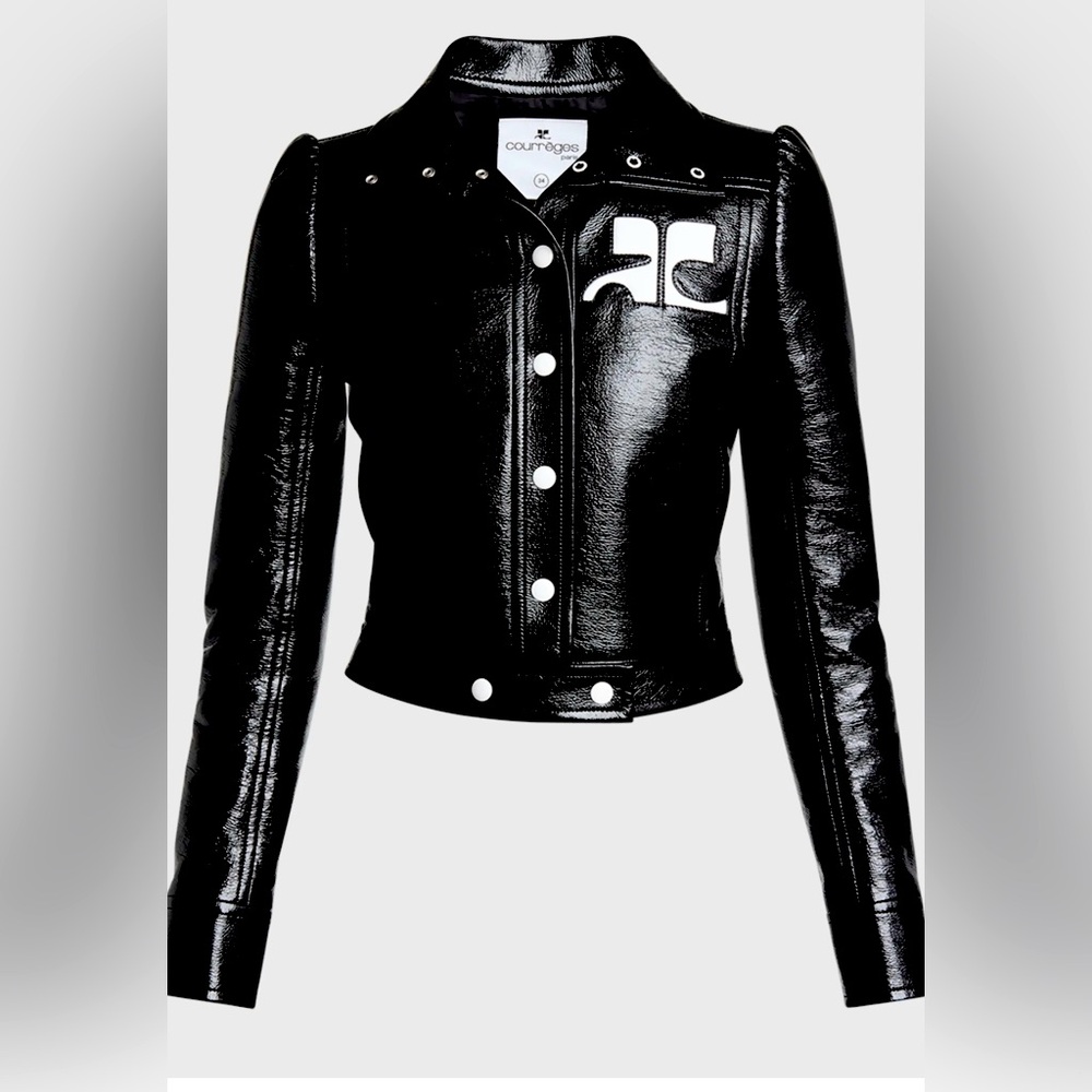 Courreges textured vinyal crop jacket